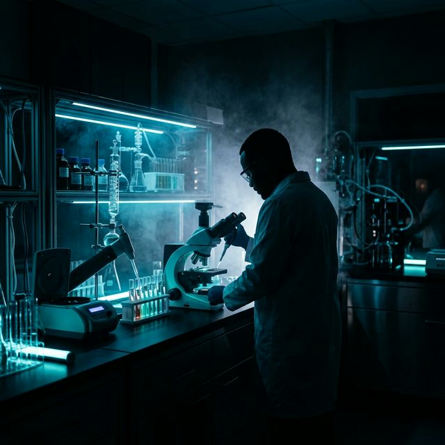 Pharmaceutical synthesis laboratory interior
